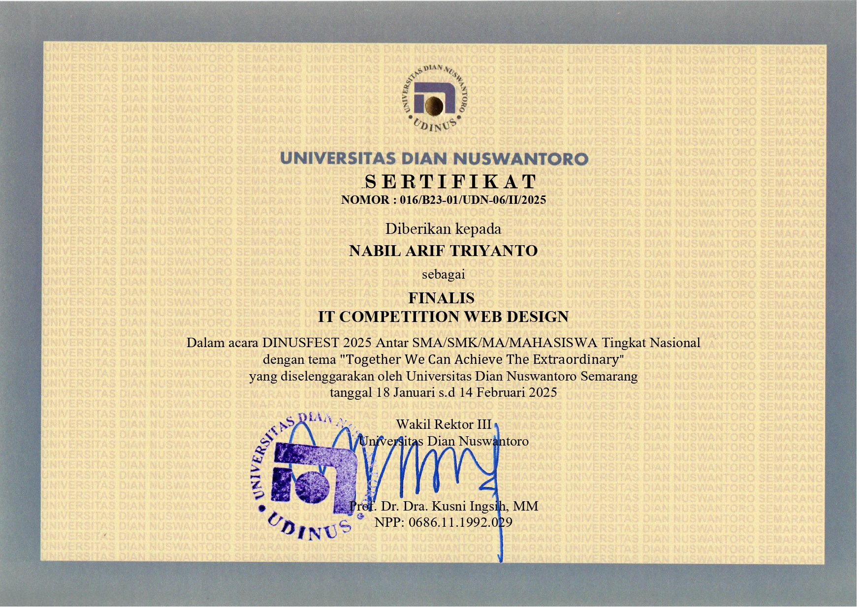Certificate 1